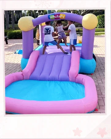 12.6FTx9FT Inflatable Bounce House with Double Slide Obstacle Bouncer, Indoor/Outdoor Bouncy House,