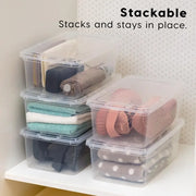 5 Quart Stackable Clear Plastic Storage Bins with Lids Containers Set of 20 Durable Stackable Totes Closet Organization Holiday