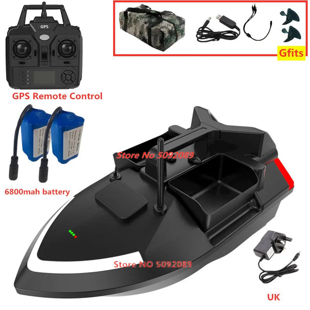 Smart 40 Points GPS Fishing Bait Boat GPS Auto Return RC Nesting Boat 2KG Loading 500M Distance Fixed Speed Cruise Bait Boat Toy