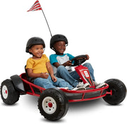 for 2, 24 Volt Outdoor Ride On Toy, Go Kart for Kids Ages 3-8, Large, Red