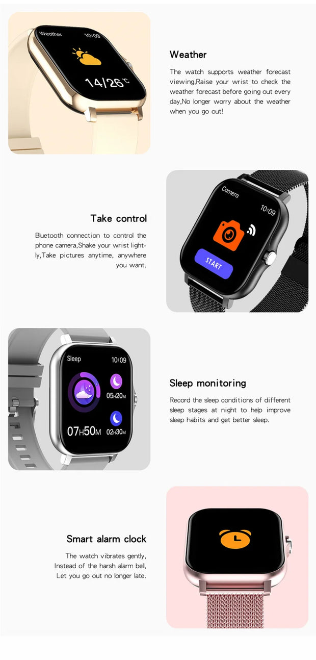 Smart Watch Women Bluetooth Call Watch Fashion Fitness Tracker Waterproof Sport Smart Clock New Ladies Men Smartwatch Woman 2023