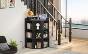 Corner Cabinet Storage with USB Ports and Outlets, Cube Toy Storage for Small Space, Wooden Cubby Bookshelf with 9 Cubes