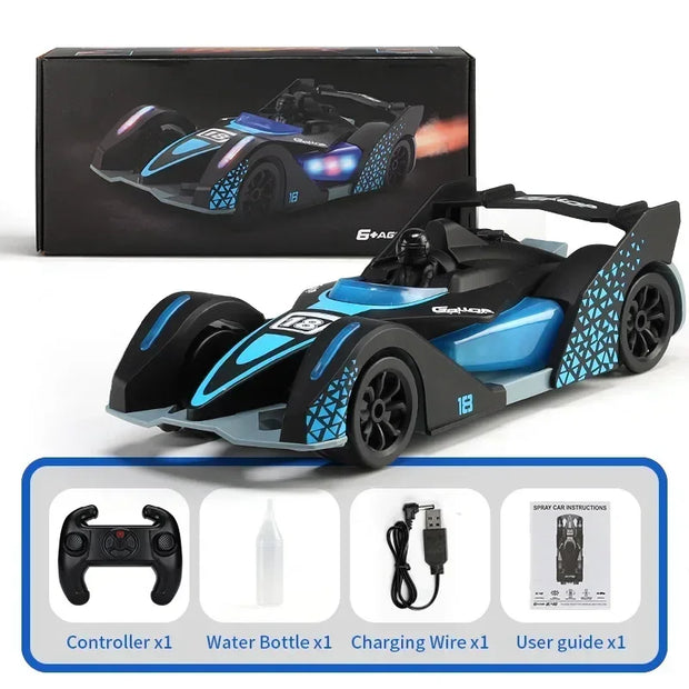 Cross-Border Exclusive F1 Drift RC Stunt Car - High-Speed with Water Spray, LED Lights, and Music, 2.4GHz Remote Control Toy for