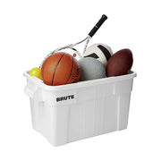 Commercial Products BRUTE Tote Storage Bin with Lid, 14-Gallon, Gray, Rugged/Reusable Boxes for Moving/Camping/Garage