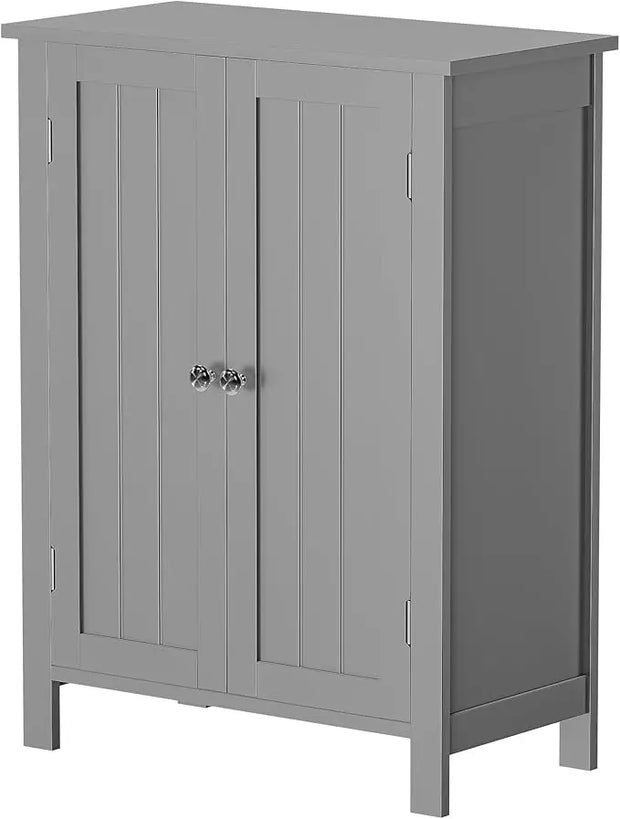 Modern Bathroom Floor Storage Cabinet with Adjustable Shelf and Double Door Rust Proof, Living Room Modern Home Furniture