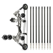 Archery Mini Compound Bow Stainless Steel with 4/8pcs Arrows for Entertainment Shooting Sports Decompression Game Pulley Bow