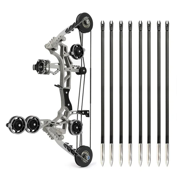 Archery Mini Compound Bow Stainless Steel with 4/8pcs Arrows for Entertainment Shooting Sports Decompression Game Pulley Bow