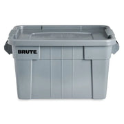 Commercial Products BRUTE Tote Storage Bin with Lid, 20-Gallon, Gray, Rugged/Reusable Boxes