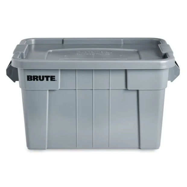 Commercial Products BRUTE Tote Storage Bin with Lid, 20-Gallon, Gray, Rugged/Reusable Boxes