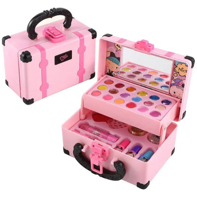 Children Makeup Set Lipstick Makeup Pretend Play With Toys Cosmetic Educational Toys Girl Princess Makeup Toy Suitcase Gift