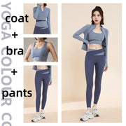 UFO002 Women's 2-3 Piece Quick Dry Long Sleeve Sports Set Professional Running Yoga Pilates Fitness Training Autumn Wear