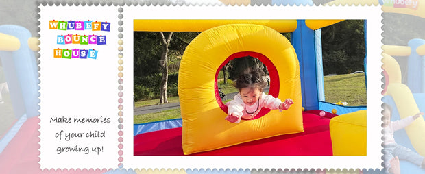 12.6FTx9FT Inflatable Bounce House with Double Slide Obstacle Bouncer, Indoor/Outdoor Bouncy House,