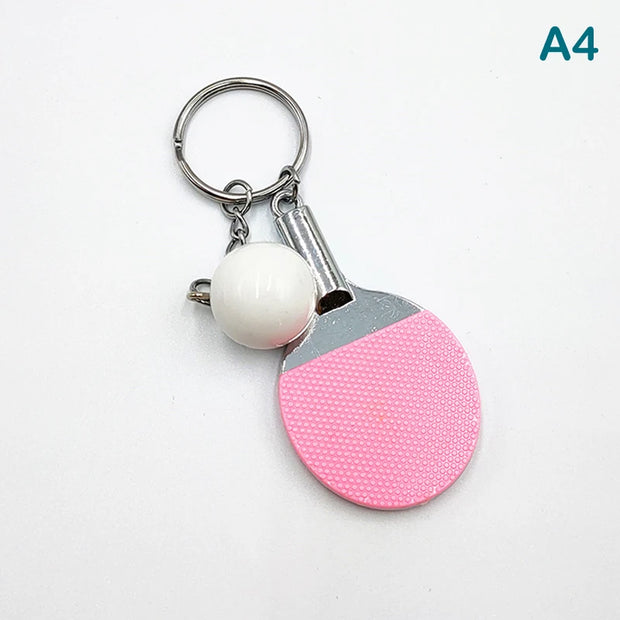 1PC Table Tennis Key Chain Pendant Simulation Mini Table Tennis Racket Key Ring Bag Pendant Decoration Souvenir Gift