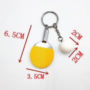 1PC Table Tennis Key Chain Pendant Simulation Mini Table Tennis Racket Key Ring Bag Pendant Decoration Souvenir Gift