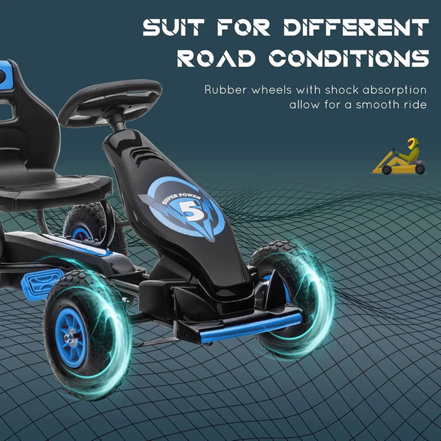 Kart Ride-on Toy with Ergonomic Comfort, Pedal Car with Tough, Wear-Resistant Tread,  Kids Car