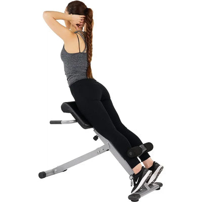 Foldable Hyperextension Roman Chair w/Back Extension, Home Gym Sit Up Bench for Glute & Ab Workouts,