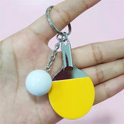 New Cute Table Tennis Racket Pendants Souvenir Table Tennis Ball Key Chain Ball Sports Fans Key Ring Gift Ornament Accessories