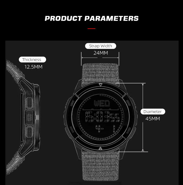 NORTH EDGE APLS Men's Carbon fiber Digital Watch Shock Militray Sports Super Light Outdoor Compass Waterproof 50M Wristwatches