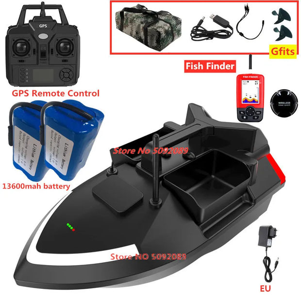 Smart 40 Points GPS Fishing Bait Boat GPS Auto Return RC Nesting Boat 2KG Loading 500M Distance Fixed Speed Cruise Bait Boat Toy