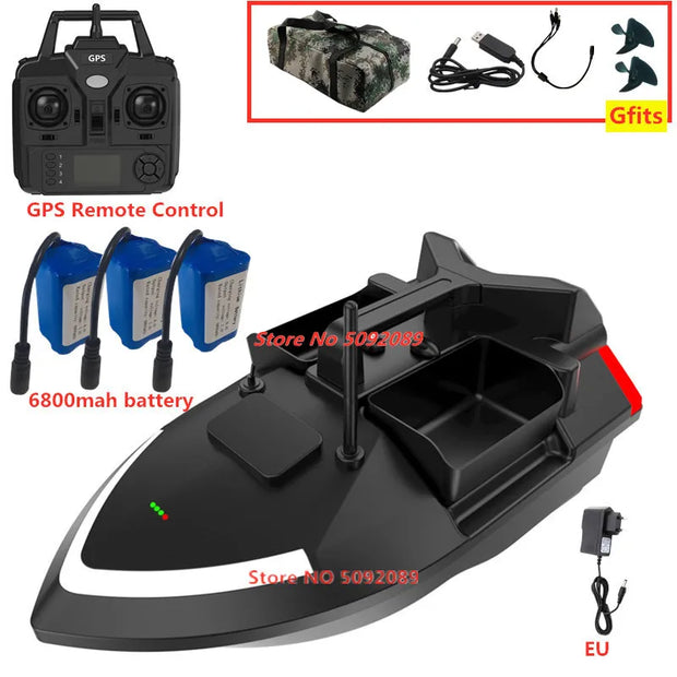 Smart 40 Points GPS Fishing Bait Boat GPS Auto Return RC Nesting Boat 2KG Loading 500M Distance Fixed Speed Cruise Bait Boat Toy