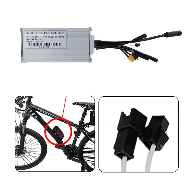 24V/36V/48V-17A Electric Bicycle Controller E-bike Kit Waterproof For 250W/350W With Hall Without Hall Brushless Motor