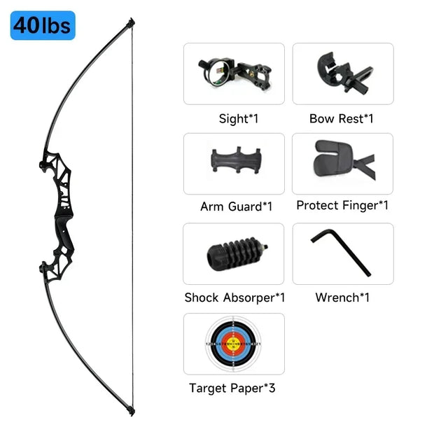 New Professional Straight Draw Bow 30-50 Lbs Powerful Hunting Archery Bow and Arrow Outdoor Hunting Shooting Outdoor Sports