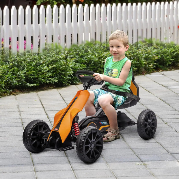 12V Electric Go Kart for Kids, Outdoor Ride-On Toy with Forward Backward Drive & Adjustable Speed, Gift for Child 3-8 Year