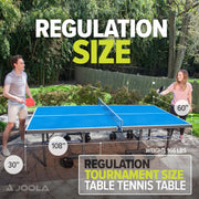 Outdoor Table Tennis Table with Waterproof Net Set - Quick Assembly - All Weather Aluminum Composite Outdoor Ping