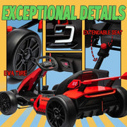 Go Kart Electric Drift Kart Car with Adjustable Seat,24V Outdoor Ride on Toy with 4 Speed Mode,Crazy Cart for Kids