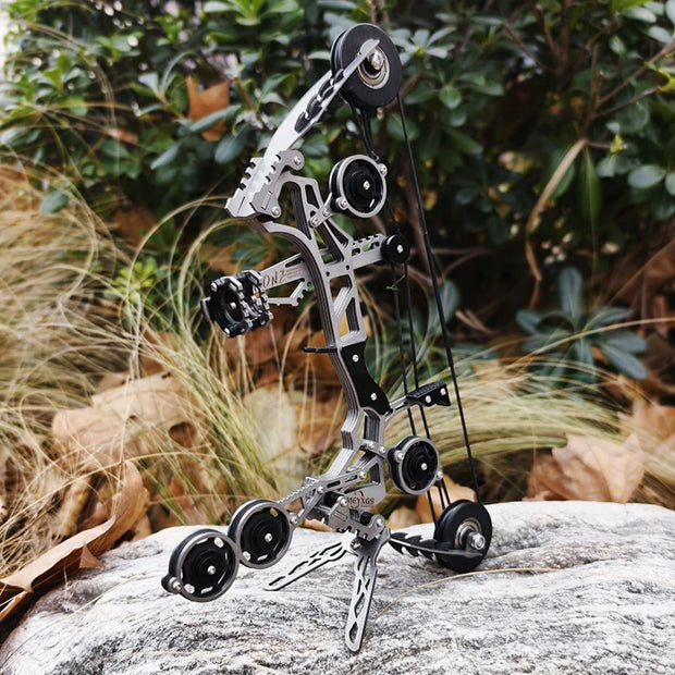 Archery Mini Compound Bow Stainless Steel with 4/8pcs Arrows for Entertainment Shooting Sports Decompression Game Pulley Bow