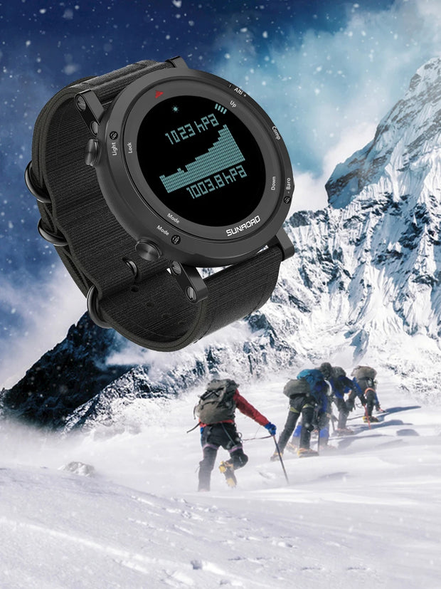 SUNROAD ESSENTIA Adventure Outdoor Digital Sports Watch 5ATM Waterproof+Stopwatch+Altimeter+Barometer+Compass+Pedometer Clock