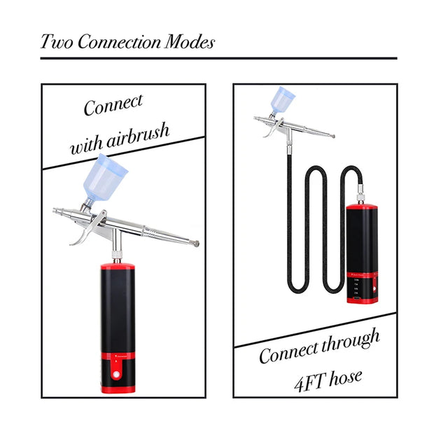 Rechargeable Airbrush Barber Toy Model Helmet TshirtPaint Art Craft Textile Mural Cosmetic Makeup Nail Beauty Cake Compressor