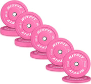 Pink Weight Plates, 2 Inch Ol ympic Barbell Weight Plate, Bumper Plates With Steel Insert, pink weights for Gym and Home