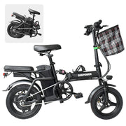 Electric Bike for Adults 600W Peak Motor, 20 mph Folding Ebike, 14" Adults Electric Bicycles,3 Levels Assist,Multi-Shock Ebike,