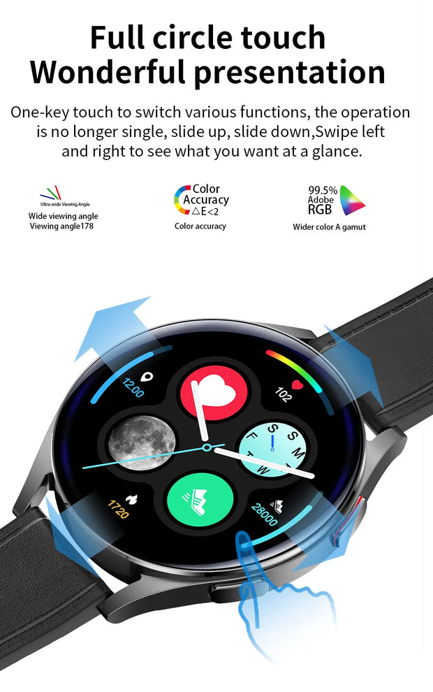 New Smartwatch 6 for Men HD Full Touch Blood Pressure Blood Oxygen Bluetooth Call Sports Smart Watch Men Women For Android IOS