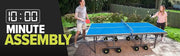 Outdoor Table Tennis Table with Waterproof Net Set - Quick Assembly - All Weather Aluminum Composite Outdoor Ping