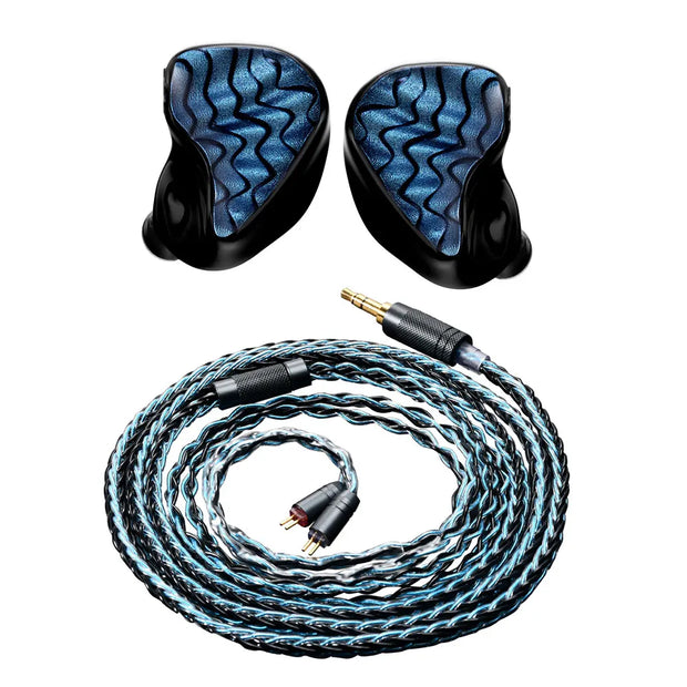 New QoA & Celest Wyvern Blue 10mm LCP Dynamic Driver In Ear Earphones IEMs Monitor HiFi Headphones Cable Headest Kinera Audio