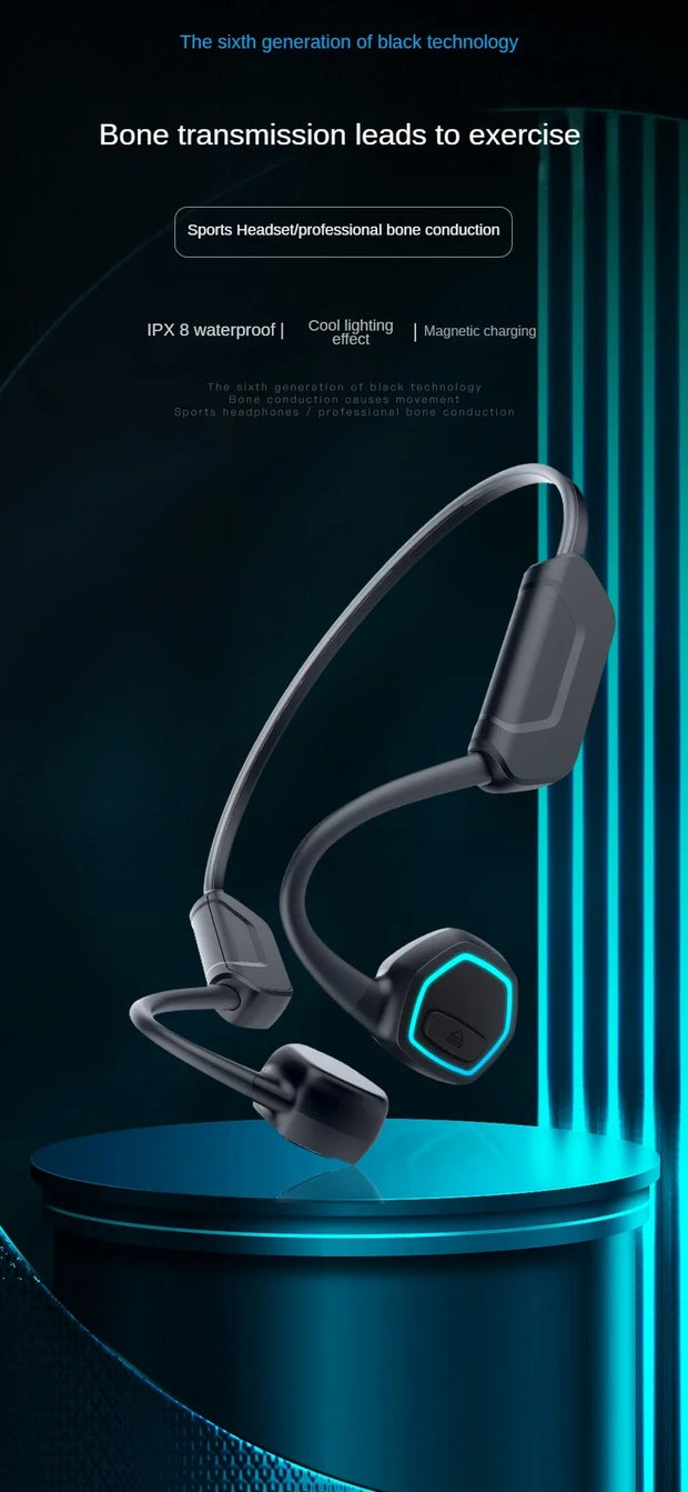 Real Bone Conduction Swimming Headphones Sports Bluetooth Earphone IPX8 Waterproof Wireless Headset 32GB MP3 Player HIFI Earbuds