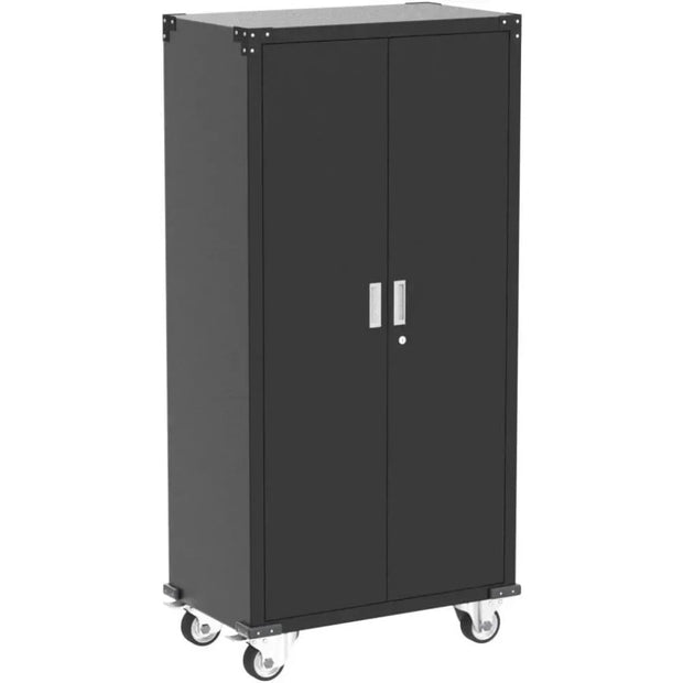 72 Inches Metal Garage Storage Cabinet with Wheels, Locking Metal Storage Cabinet with 4Shelves, Rolling Tool Storage Cabinet