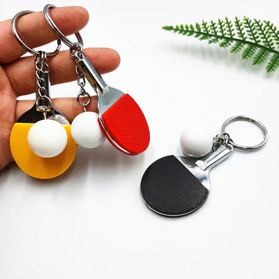 1PC Table Tennis Key Chain Pendant Simulation Mini Table Tennis Racket Key Ring Bag Pendant Decoration Souvenir Gift