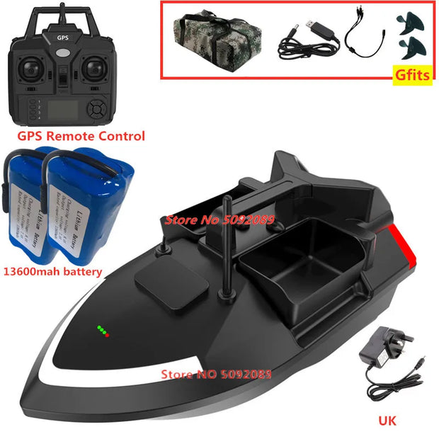 Smart 40 Points GPS Fishing Bait Boat GPS Auto Return RC Nesting Boat 2KG Loading 500M Distance Fixed Speed Cruise Bait Boat Toy