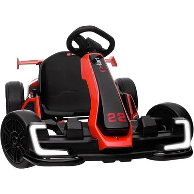 Go Kart Electric Drift Kart Car with Adjustable Seat,24V Outdoor Ride on Toy with 4 Speed Mode,Crazy Cart for Kids