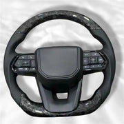 For Toyota Land Cruiser 300 GR Sport 2022-2024 Customization Black Carbon Fiber Leather Car Steering Wheel Car Accessories