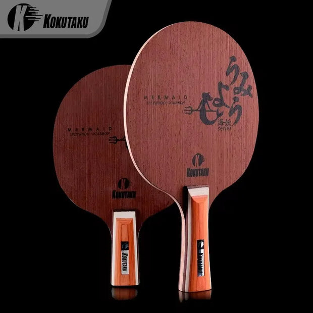 KOKUTAKU MERMAID Table Tennis Blade Racket PURE BLACK CARBON WOOD Allround Offensive Ping Pong Bat Paddle