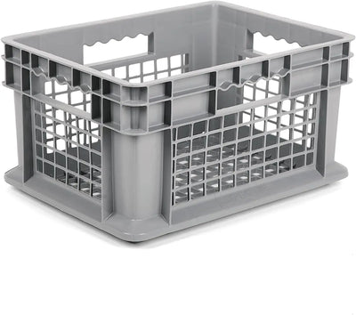 Hudson Exchange 12 x 16 x 8 (12 Pack) Mesh Straight Wall Handled Storage Container Tote, Gray