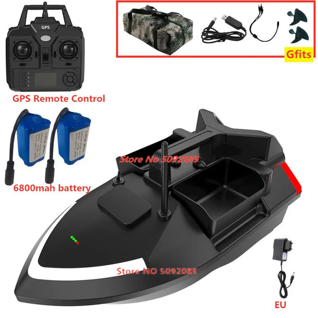 Smart 40 Points GPS Fishing Bait Boat GPS Auto Return RC Nesting Boat 2KG Loading 500M Distance Fixed Speed Cruise Bait Boat Toy