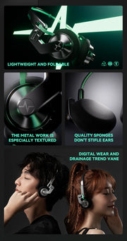 TOXIN ANC Wireless Headphones Bluetooth 5.4 Hi-Res Audio Over Ear Headset 43dB Hybrid Active Noise Cancellation Earphones